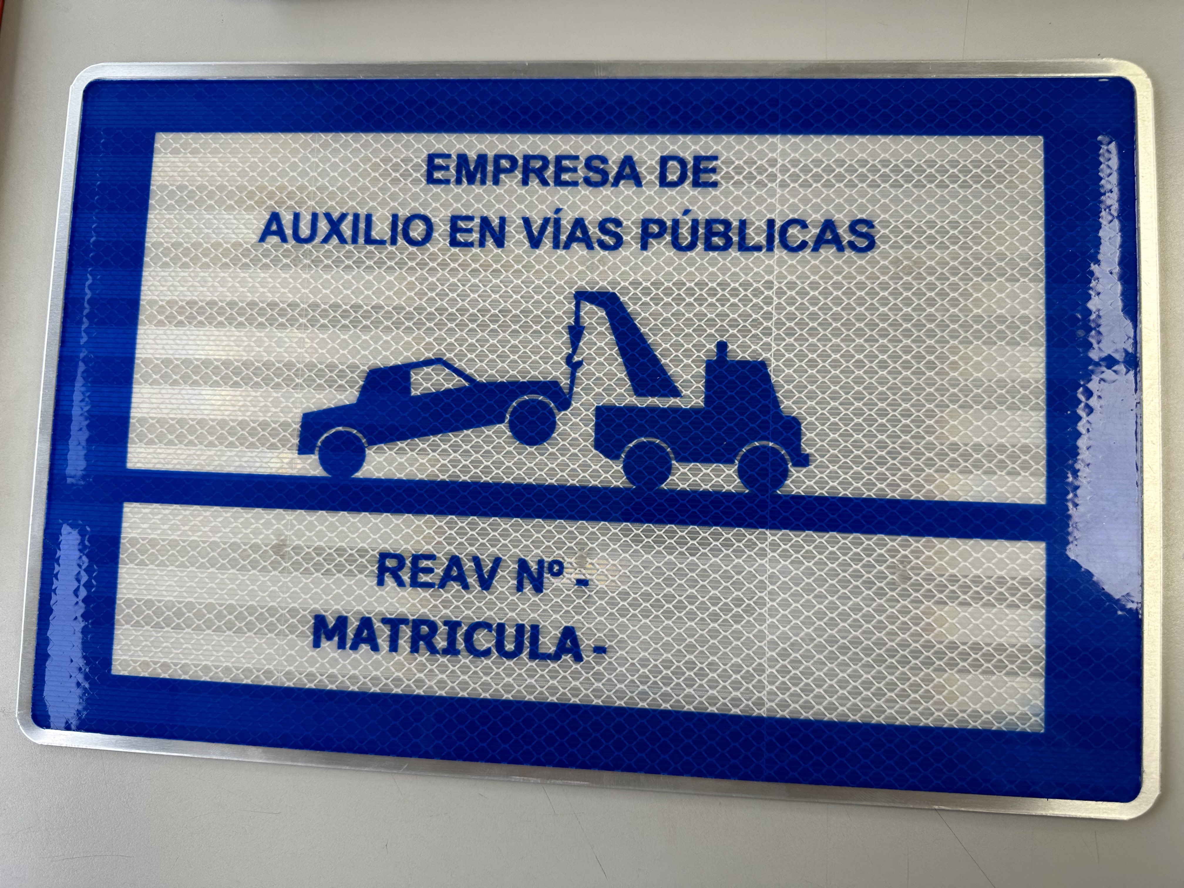PLACA AUXILIO EN CARRETERA V